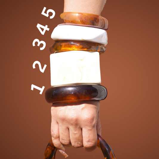 Chunky Bangles (Brown & White)