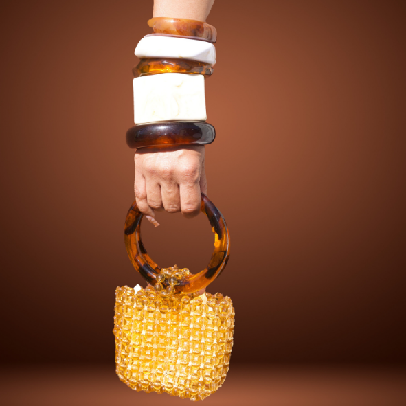 Chunky Bangles (Brown & White)